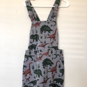 RUN & FLY Dinosaur overall dress. Size 4